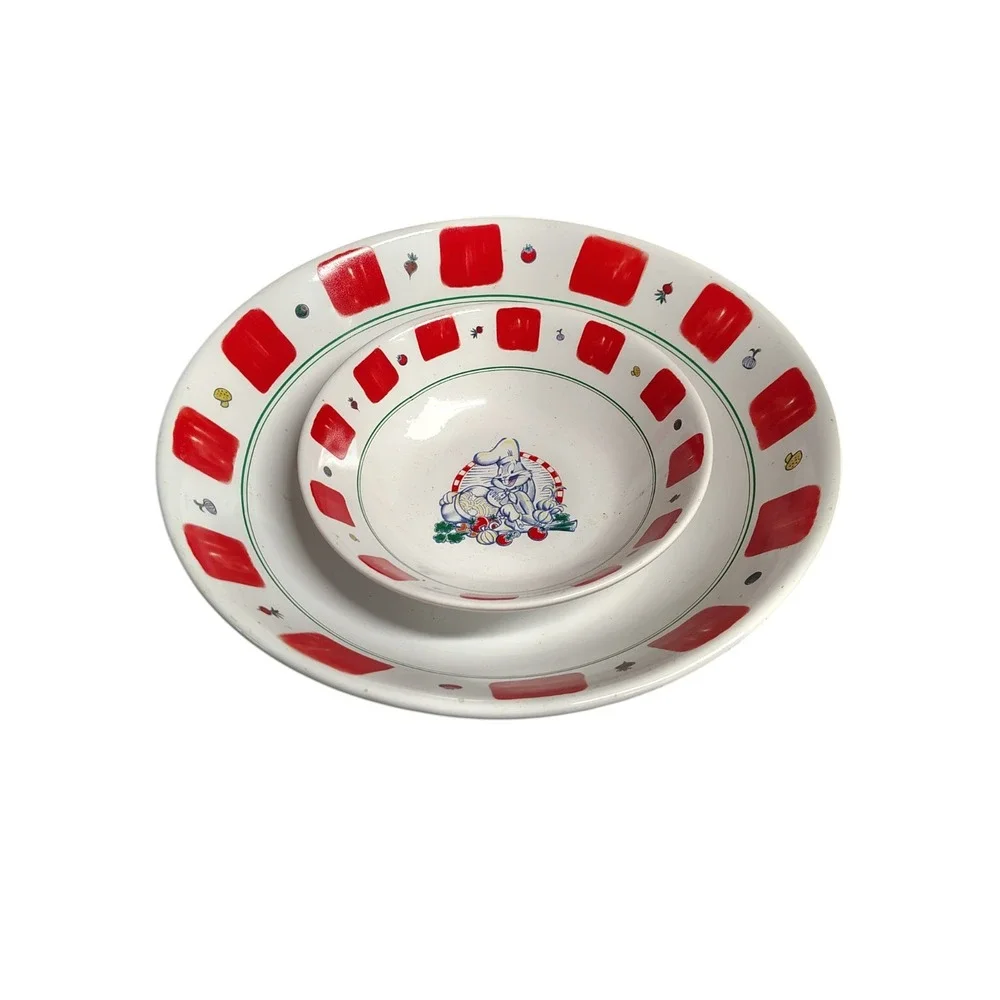 Vintage 1996 Warner Bros Looney Tunes Pasta Bowl Set